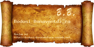 Bodosi Bonaventúra névjegykártya